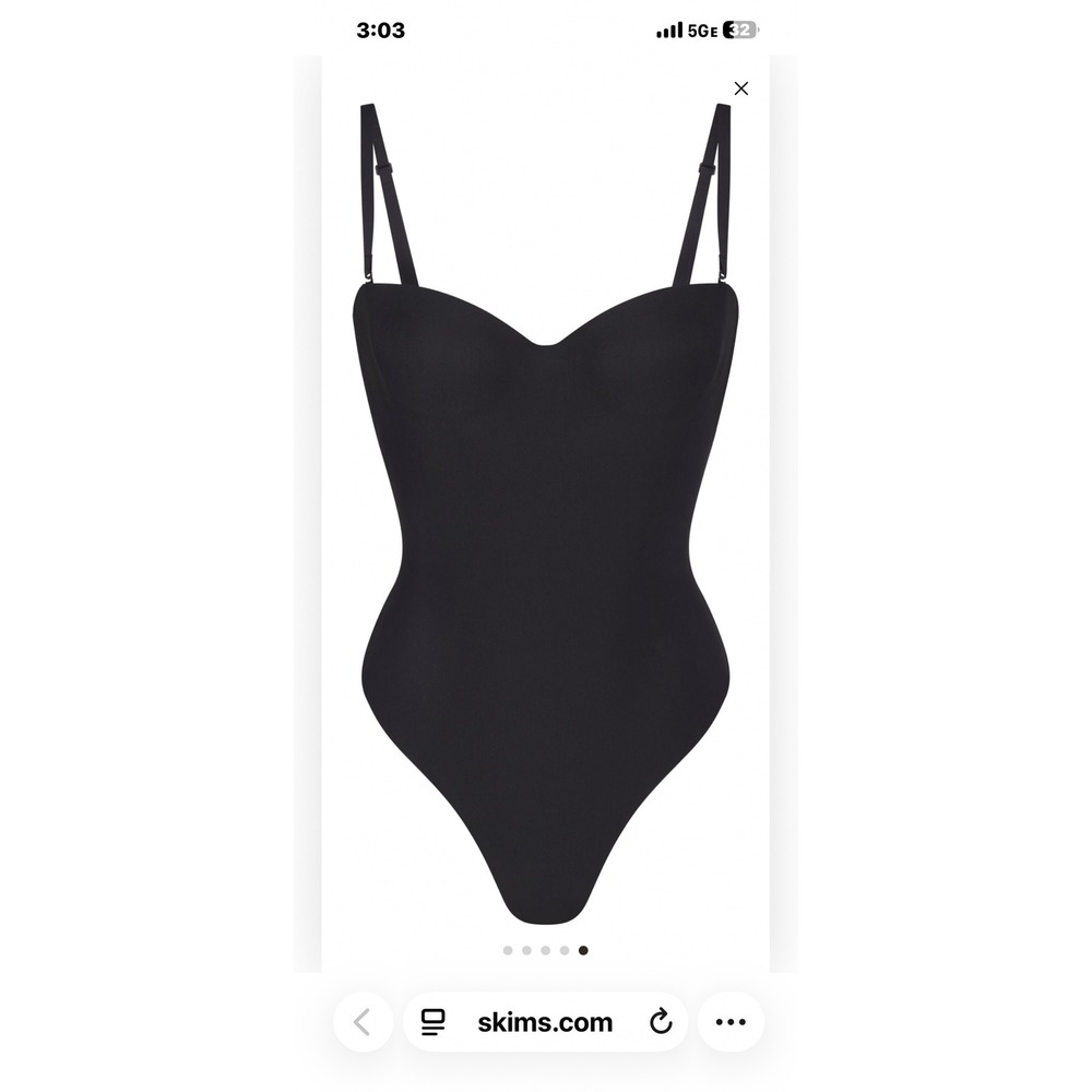 SKIMS Body Molded Underwire Bodysuit Onyx Black Small BD-THG-9104